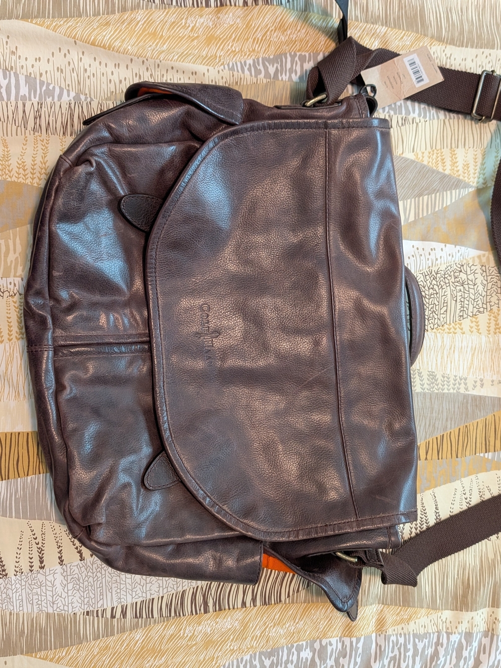 Cole Haan Dark Brown Leather Messenger Bag